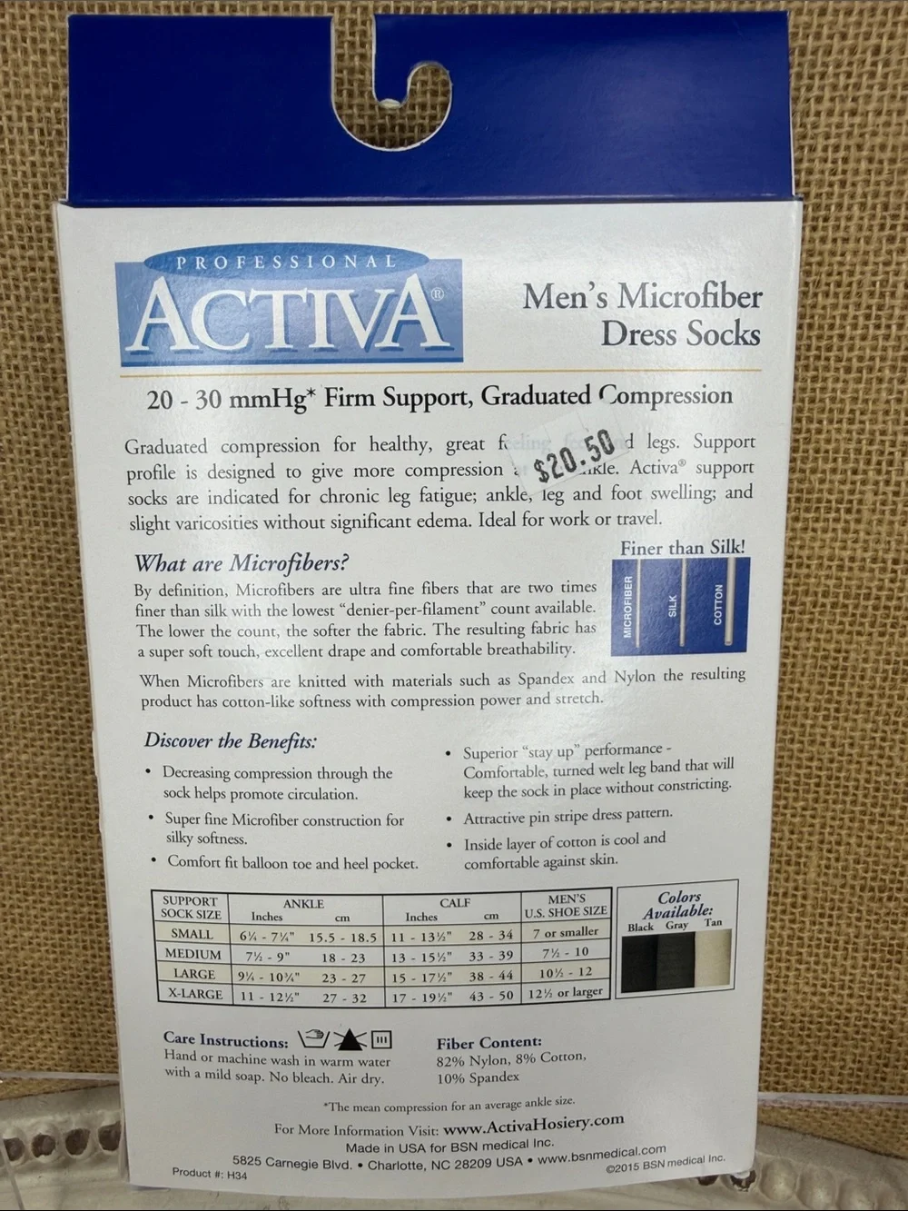 Ativa Men's Microfiber Dress Compression Socks in Black